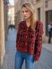 Autumn and winter new leopard print short sweater women's cross-border V-neck casual knitted cardigan top 3580 KTB