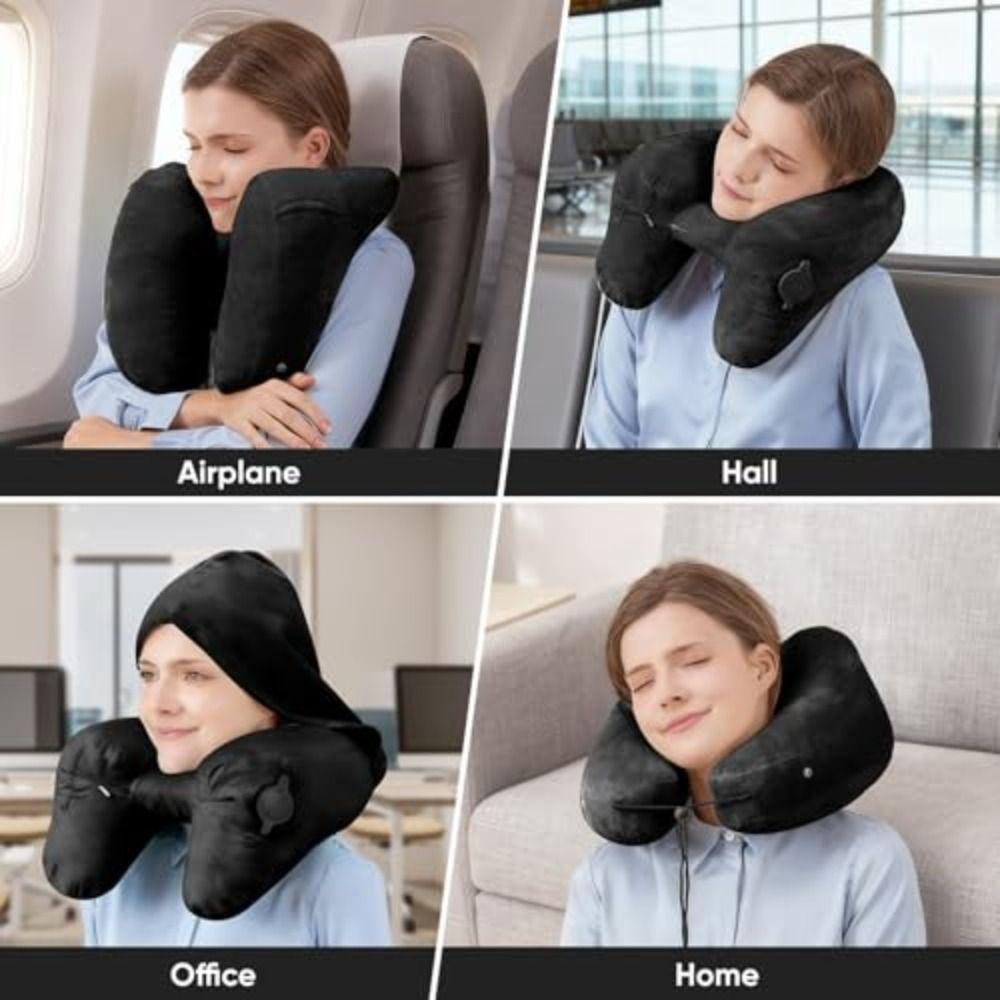 Inflatable Design Inflatable Neck Pillow Breathable Design H-Shaped Pillow  Airplane