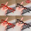 4pcs Small Oval Casual Glasses Frames Clear Lens Candy Color Glasses Cosplay Costume Decorative Eyewear Computer Spectacles