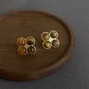 Retro Melaard Tiger's Eye Handmade French Light Luxury Stud Earrings for Women
