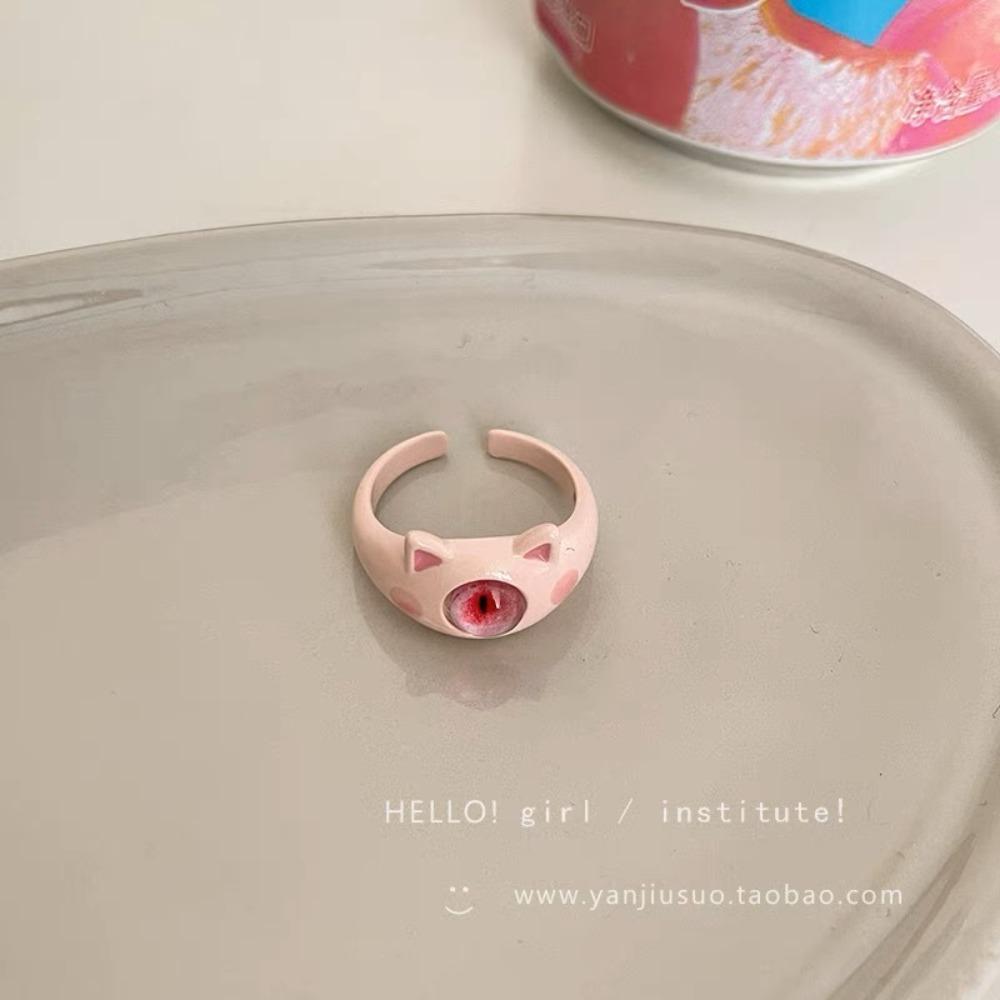 Rolig Liten Monsterring Mun Stor Ögon Pojke Korv Pekfingerring Söt Cool Tecknad Söt Flickvän Parring Smycke