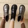 Autumn and winter new retro thick-soled heightening non-slip cotton shoes women's velvet thickened warm versatile snow boots