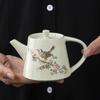 Ru Kung Fu Tea Set Household Ceramic Teapot Teacup Opening Film Can Raise Beam Pot Cover Bowl Gift Box
