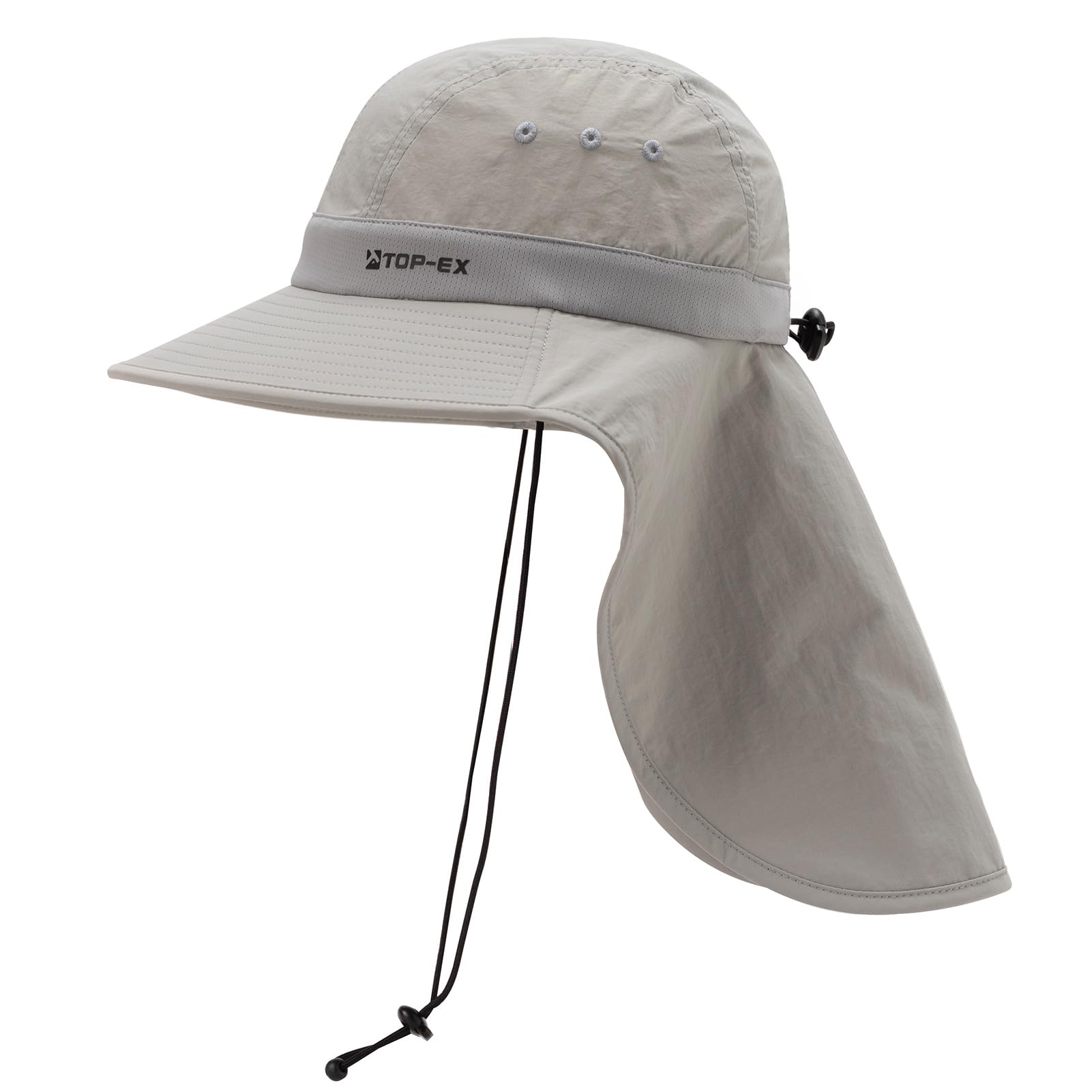 

Cooling Sun Hat with Neck Safari Wide Fits Large Fishing [TOP-EX] Flap, UPF50+, Hat, Foldable, Brim, Heads, Hiking, (Light Gray, L/XL Size)