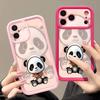 Black Coat Panda Pattern Case For iPhone 17 Pro Max Funda Shockproof Bumper Cover For iPhone 16 Pro Max 15 14 13 12 11 Air 16E
