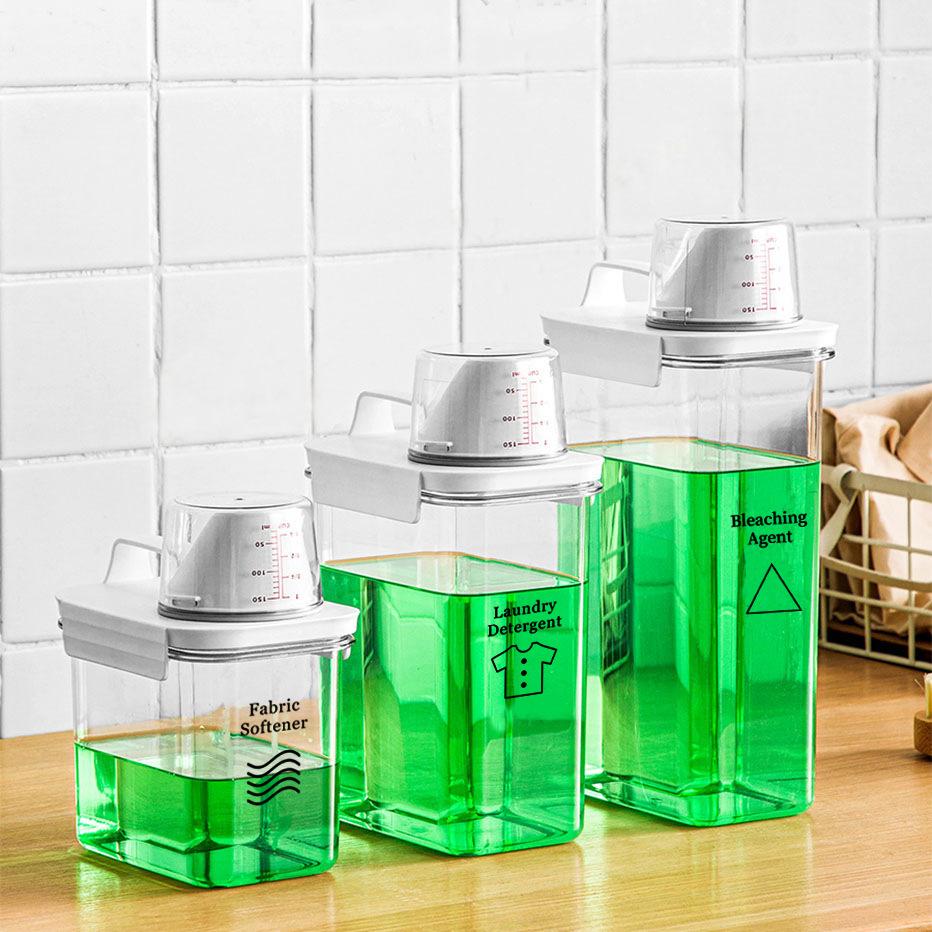 Large Capacity Laundry Detergent Storage Box with Sealed Lid, Plastic Organizer for Home Kitchen Bathroom, Dustproof and Moisture-Proof
