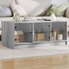  Coffee Table, Glass Door, Grey Sonoma Oak, 102x50x42cm