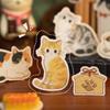 4styles Lovely Cat Gold Foil Stickers For Scrapbooking Hand Account DIY Photo Frame Decoration Journaling Collage Art Supplies
