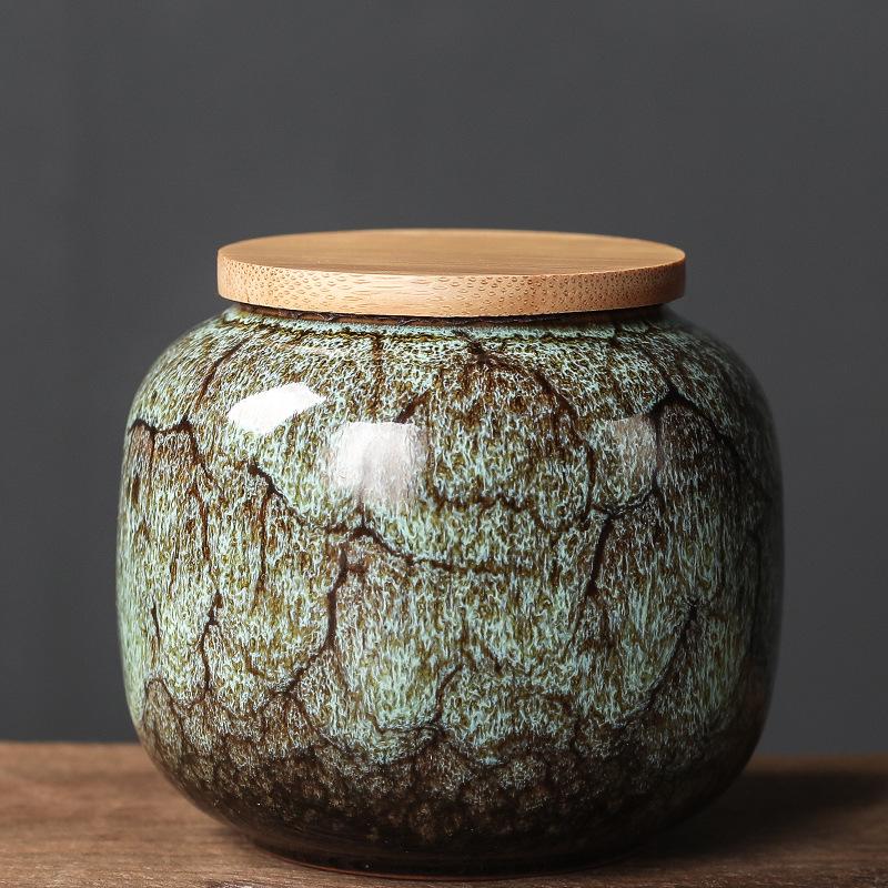 Small Sealed Japanese Ceramic Tea Can for Home Use: Ideal for Tie Guan Yin, Pu'er, and Herbs