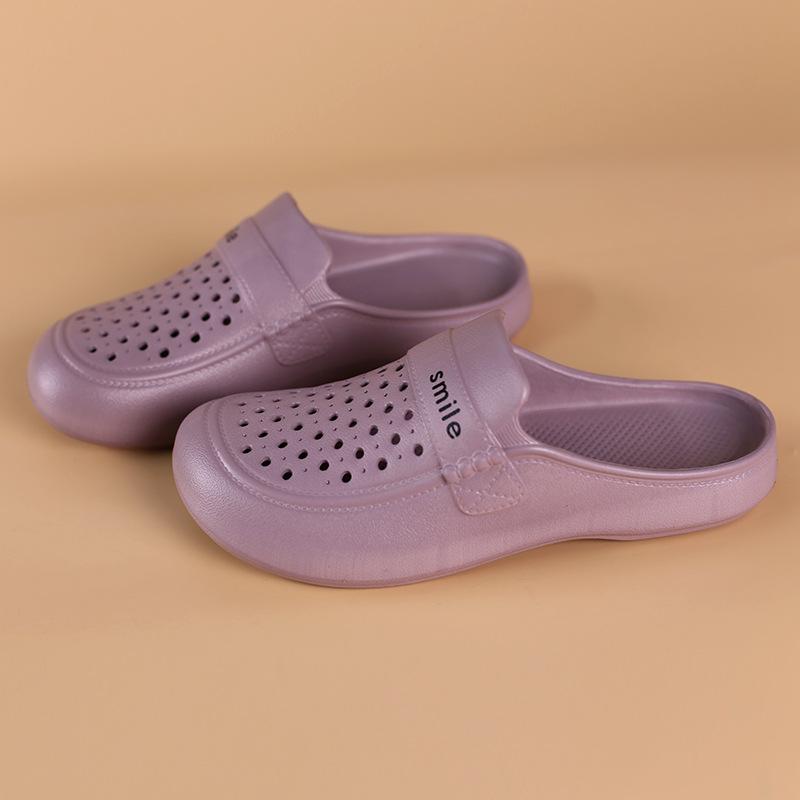 Baotou cool slippers women's summer light and non-slip outer wear household indoor flat beach shoes can be launched into the water hole shoes women