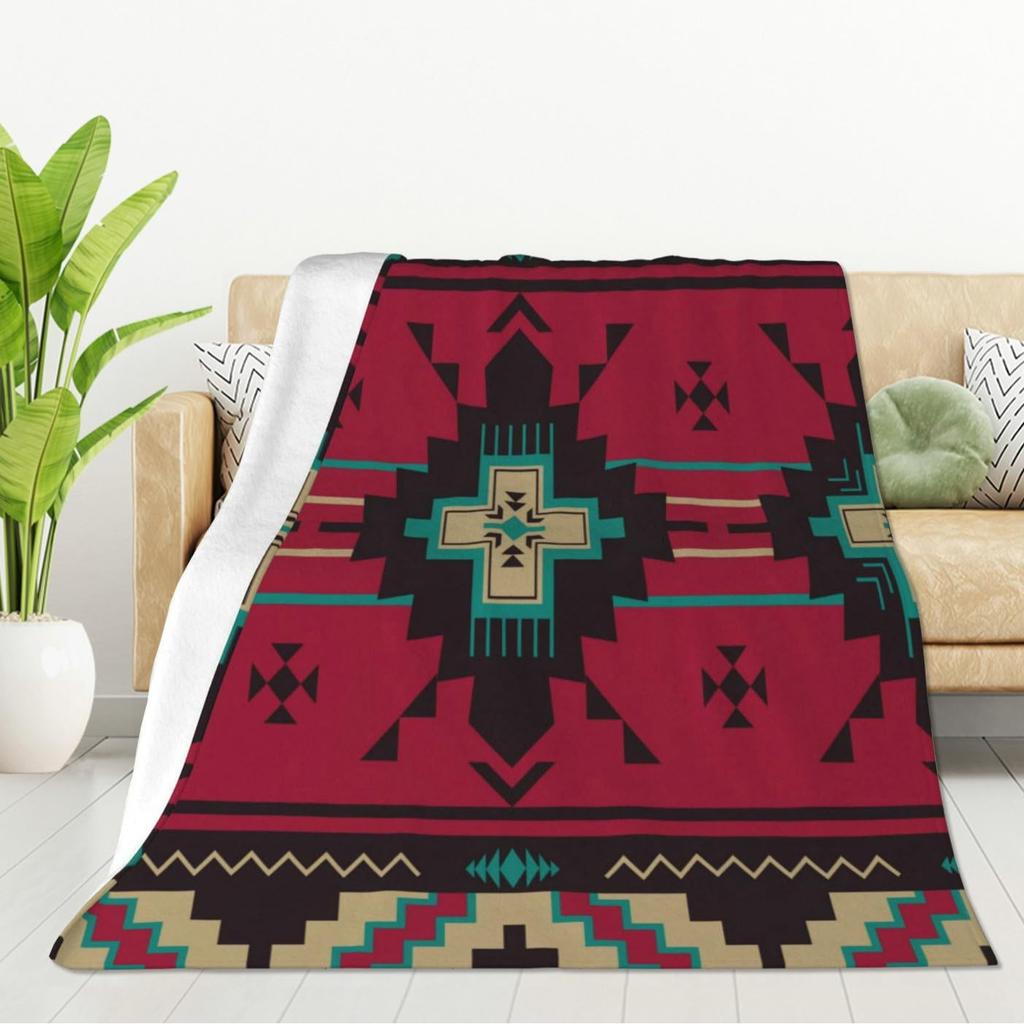 Bohemian Blanket Flannel Blanket Tribal Print Blanket Camping Bed Outdoor Sofa Office Blanket