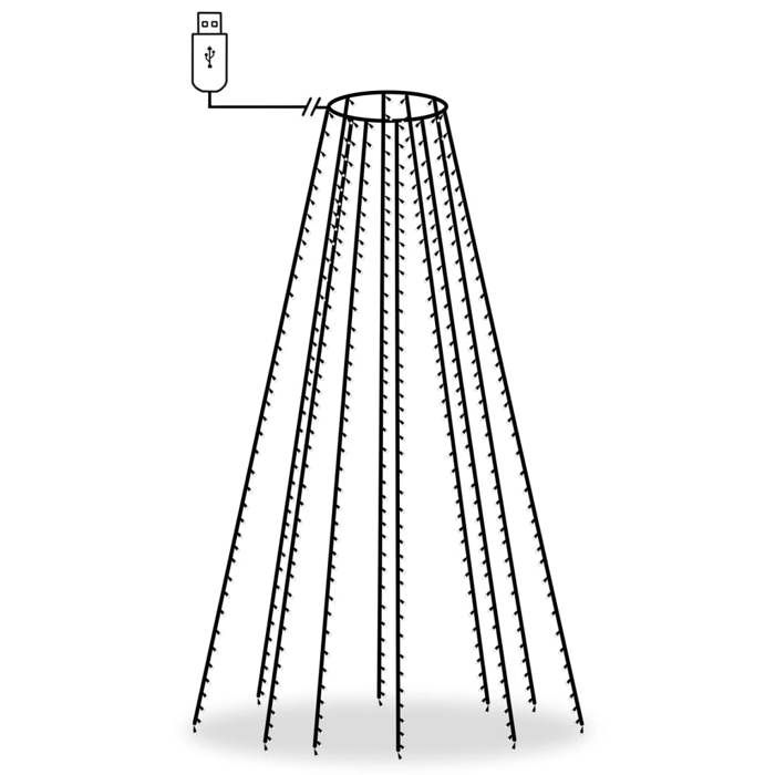 VidaXL Guirlande Lumineuse avec 500 LED Décoration de Noël Ornement de Noël Mariage Salon Salle de Séjour Maison Bleu 500 cm 328898
