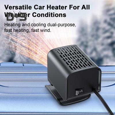 Ventilador de aquecimento térmico para carro, descongelamento rápido, aquecedor de dupla utilização, design dobrável, aquecedor de para-brisa para o inverno