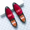 Fashion Loafers Men Slip on Red Moccasins Mens pointed Toe Leather Shoes Bow Tie Fashion Casual Shoes Wedding Evening Dress Prom Shoes