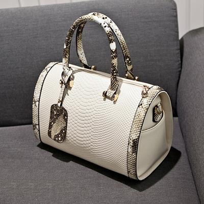 Nova bolsa de almofada com padrão de cobra bolsa de mão Boston bolsa feminina bolsa de ombro transversal