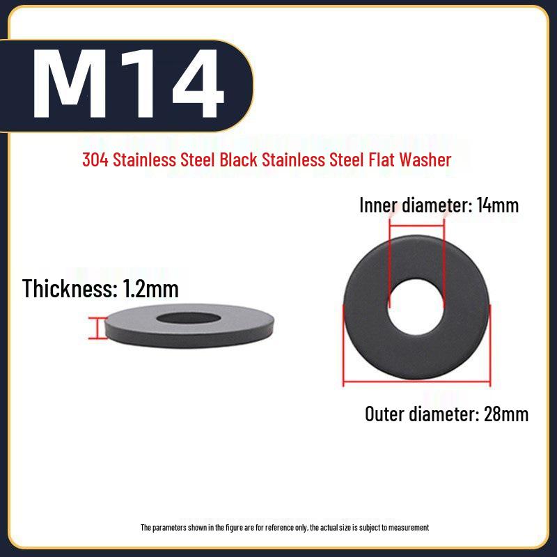 Yigu Yigu Stainless Steel Black Gasket Washer M3M4 Flat Screw Washer