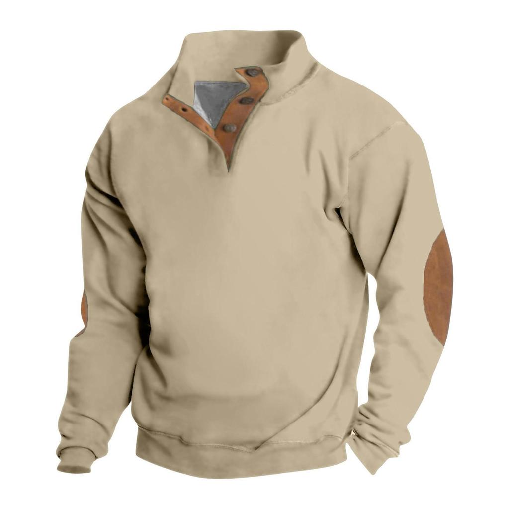 Vår och höst mäns stående krage sweatshirt är utomhus casual tröjor toppar