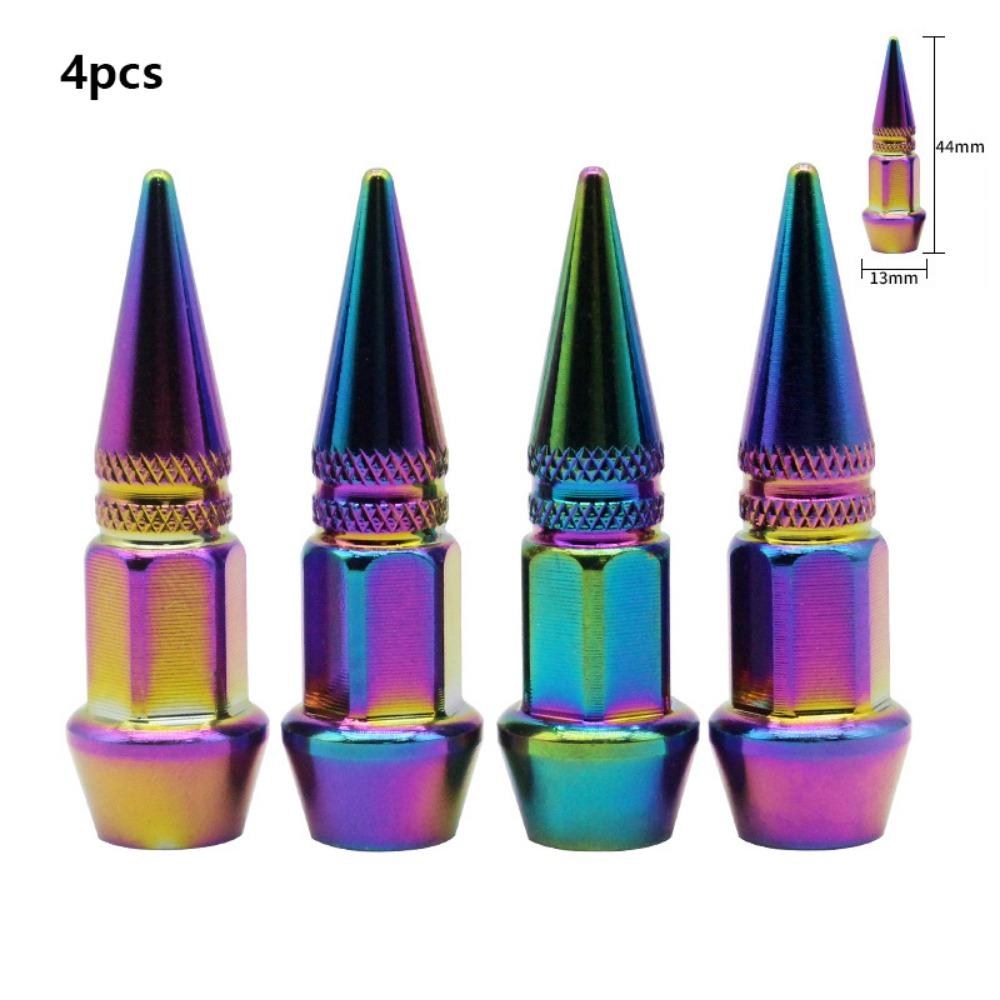 4pcs Anti Rust Anodized Tire Valve Caps Motorcycle Electric Vehicle Valve Core  for Car SUV Truck