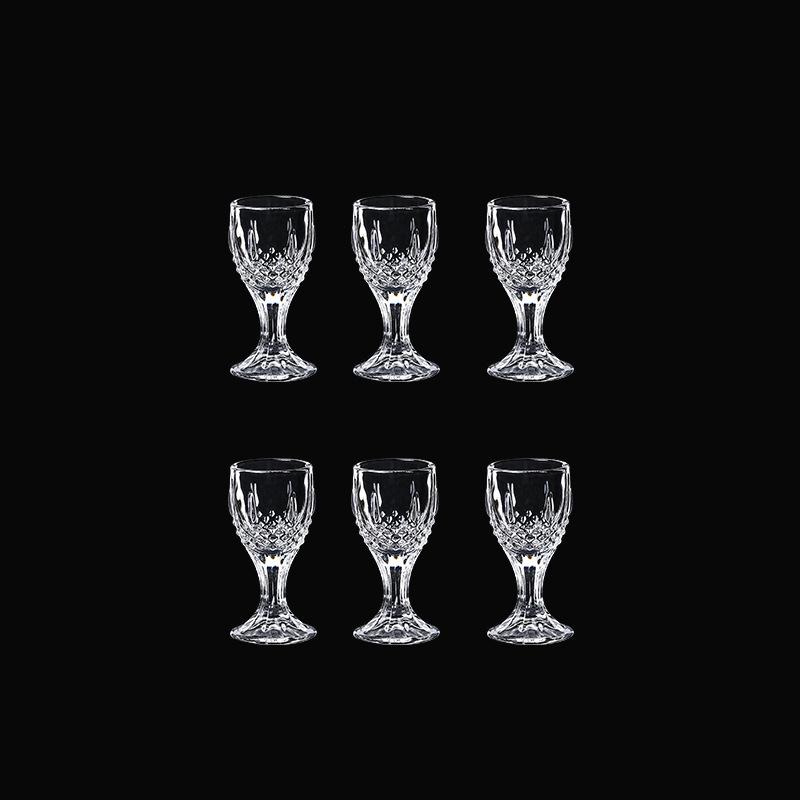 Wine Glass Set of 6 Spirits Cup Luxury Sets Diamond Painting Cocktail Drinking Glass Drinkware Transparent Household Shot Glass