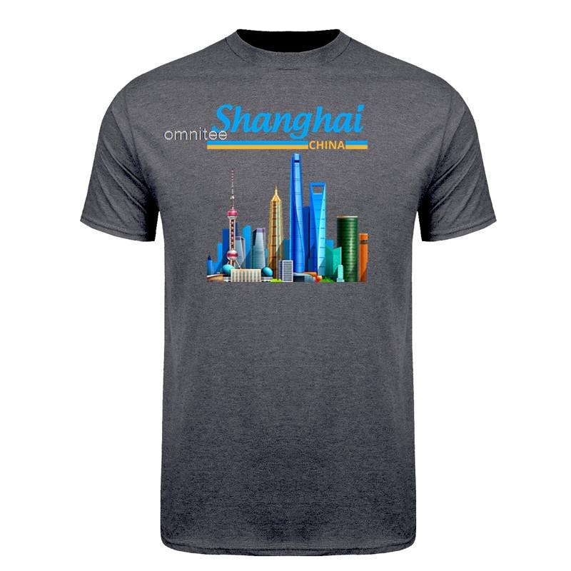 I Love China Shanghai T Shirts Unisex Streetwear Tee Shanghai Skyline TShirt Short Sleeve Unisex Loose Clothing HJ070