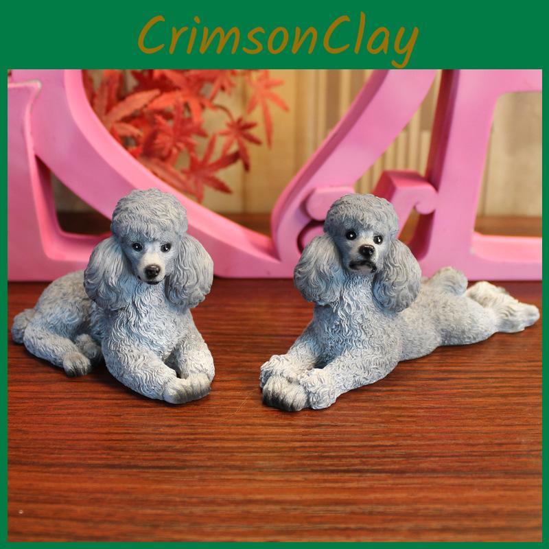 Poodle Simulated Resin Model Tabletop Figurine Micro Landscape Garden Decoration