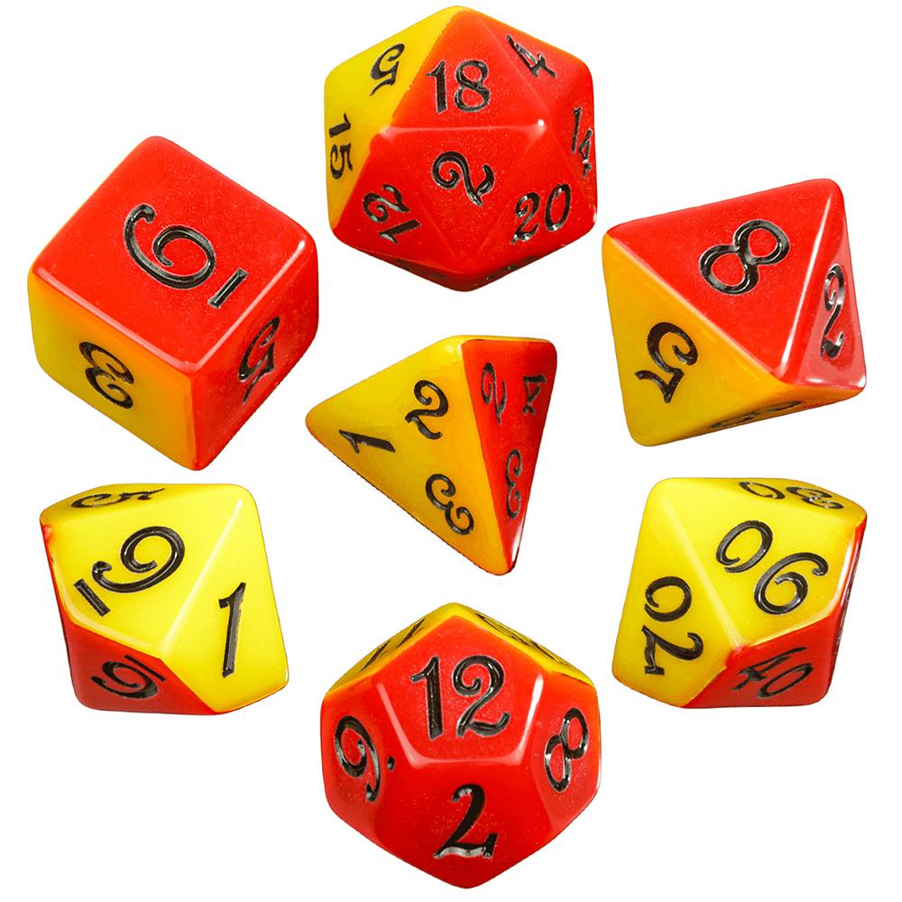Polyhedral DND Dice Set Double-colord Dice for DND RPG D4 D6 D8 D10 D12 D20 Dice Set Gift Toy
