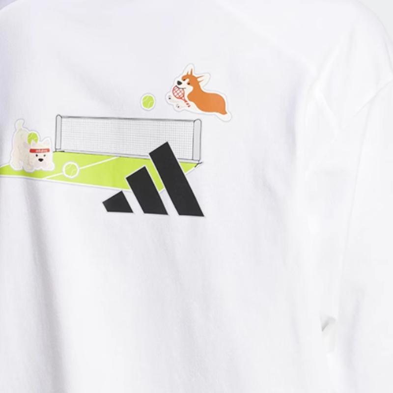 Adidas Sports Lifestyle Series Minimalist Breathable Round Neck Fashion Short Sleeve T-Shirt Unisex Tops White JZ3266