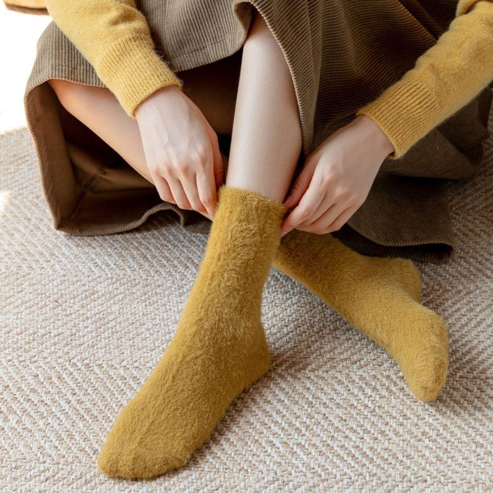 Marten Hair Snow Socks Seamless Velvet Fluffy Socks Floor Sleep Socks