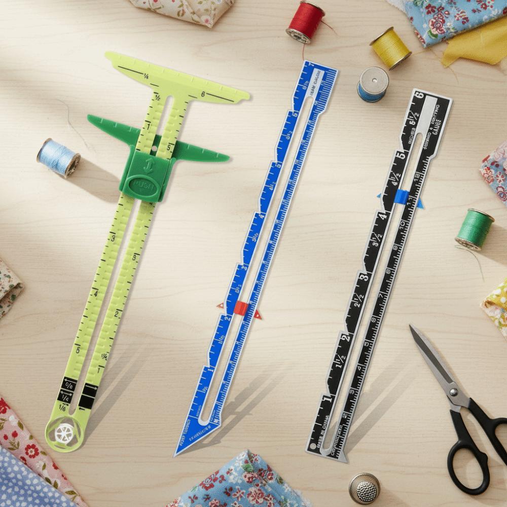 High Quality 5-in-1 Sewing Ruler Multifunctional Sliding Tailor Ruler Plastic T-shaped Measuring Sewing Tool Home DIY
