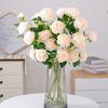 Artificial Flower Multi-use Bright-colored Faux Silk Flower Simulation Rose Display for Gifts