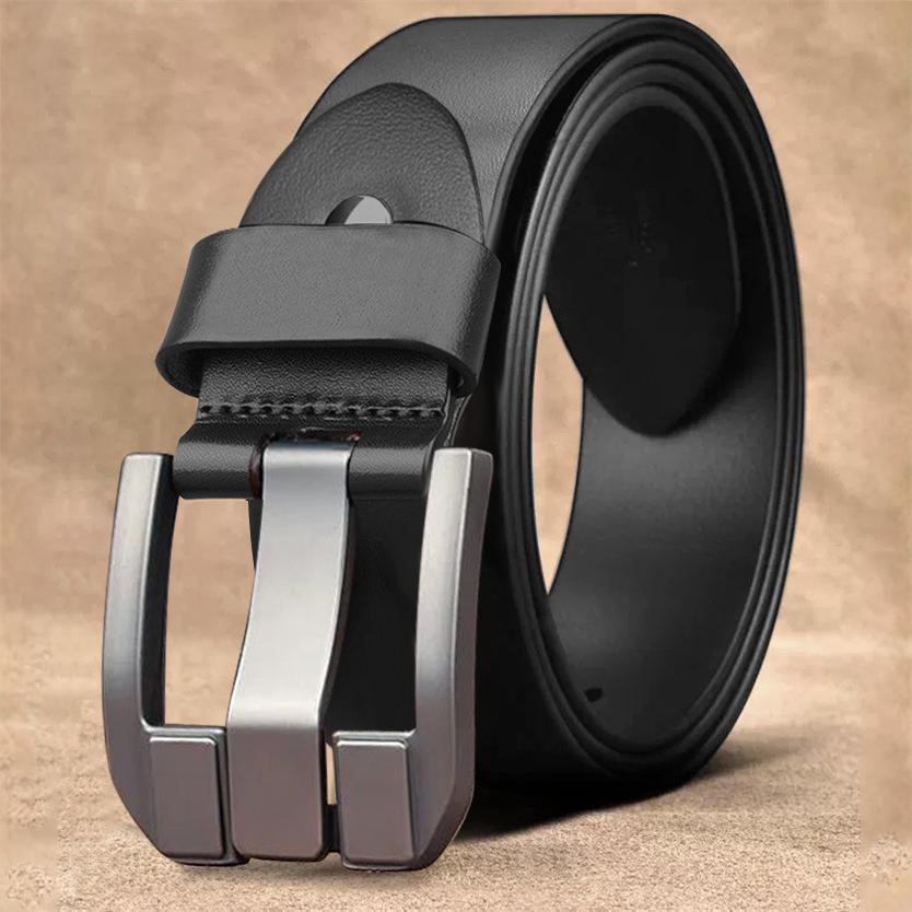 Men's Retro Vegetable-Tanned Leather Belt – Stylish Accessory for Jeans and Suits