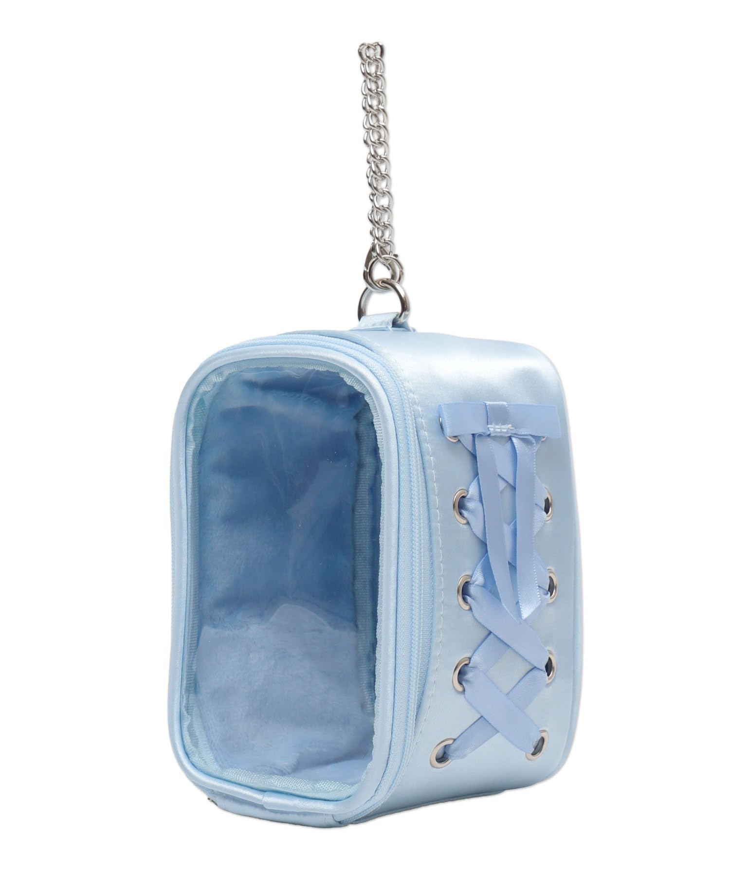 

WEGO Side Lace-Up Plush Pouch, Perfect for Oshikatsu, Live Merchandise, Cute Gift, Women s, Size F, Sax