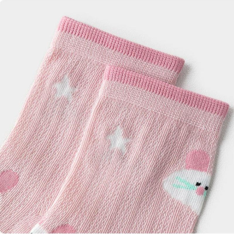 1-15 Years Children 5 Pairs Socks Spring and Summer Thin Mesh Crew Socks