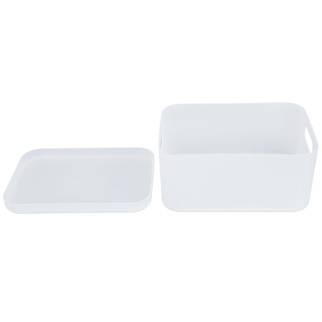 Plastic Storage Basket Large Capacity Translucent Stackable Desktop Storage Box With Lid for Office Home Bathroom Desktop