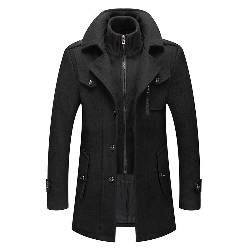 Cappotto di lana da uomo autunno inverno spesso caldo cappotto di alta qualità design cappotto di lana moda maschile casual soprabito abbigliamento