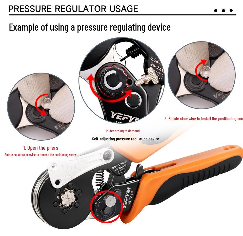 Tubular Insulated Needle Crimping Pliers 4/6-Sided Electrician's Terminal Crimpers