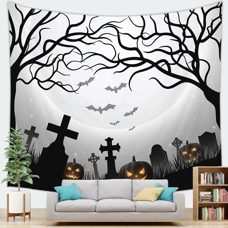 Halloweenthemed backdrop decoration fabric digitalprinted polyester tapestries living rooms bedrooms macrame wall hanging