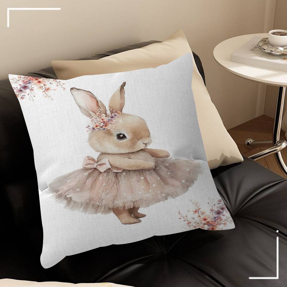 

Cute Ballerina Bunny Ballet Animal Pillowcase Toon Gift Cushion Cover Bedroom Home Sofa Chair Seat Decor Pillow Case 30x30 cm