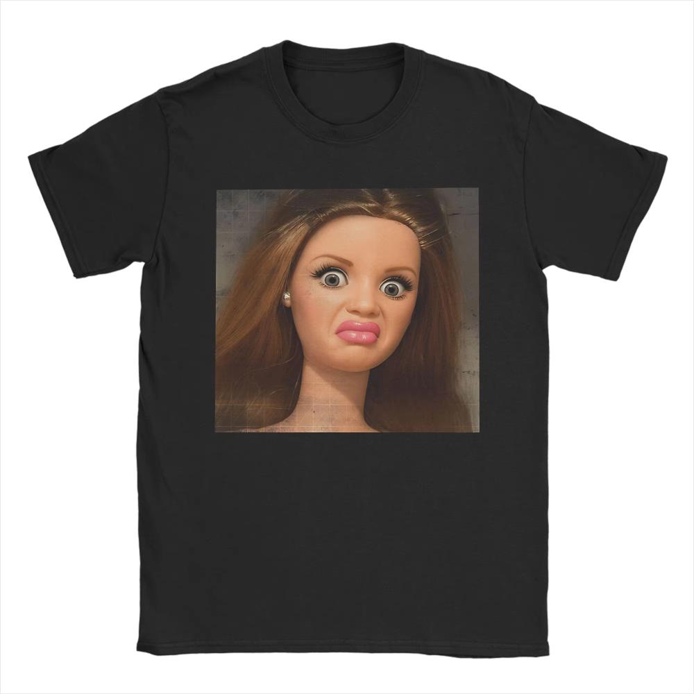 

Men Women s Disgusted Doll Meme Face Printed T Shirt Cotton Clothing Crazy Short Sleeve Crew Neck Tees Gift Oversized T-Shirt... S