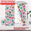 2D Flat Printing  2pcs Heart Delight Chic Curtains Polyester Easy Install Curtains Decorations for Translucent Curtains Privacy
