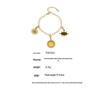 Geometric Heart Zirconia Necklace & Sun Enamel Pendant Bracelet Set for Women