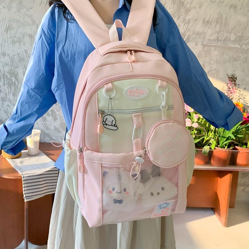 Junior High School Students High-quality Men and Women with the Same Large-capacity Schoolbag Versatile Pain Bag Cute College Style Backpack