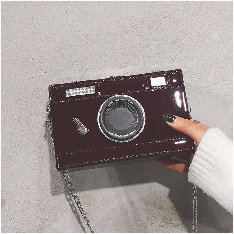 Box bag women 2025 new Korean version fashion retro personality creative versatile chain crossbody camera bag