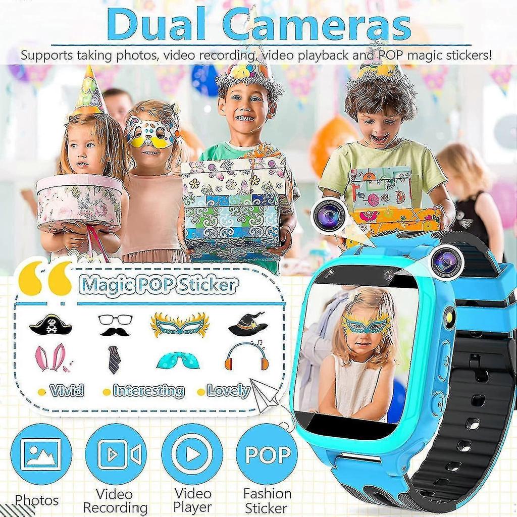 Kids Smart Watches For Girls Boys, Kids Smartwatch With Call 14 Games Dual Cameras Alarm Music Player Flashlig