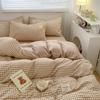Simple Pure Cotton Four-piece Set Plaid Pure Cotton Bed Sheet Quilt Cover Bed Sheet Type Pure Cotton Dormitory Three-piece Set