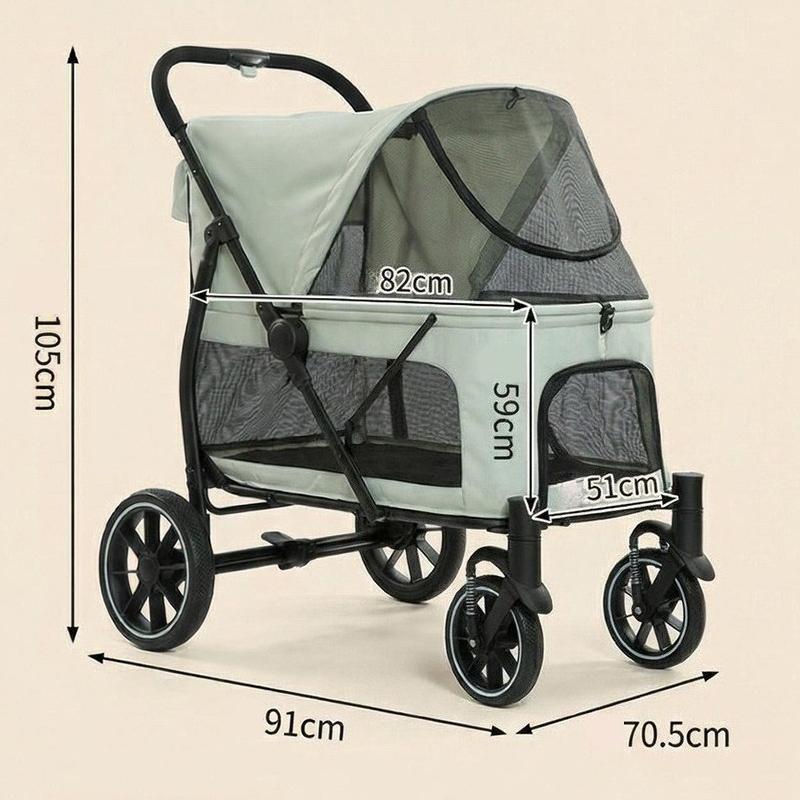 40KG Large Pet Strollers Cats Dogs Wheel Folding Dogcart Luxury Outdoor Transport Dog Strollers Pet Carrier Trolley Supplies