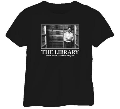 Cool Kids Library Barack Obama President Black T Shirt S