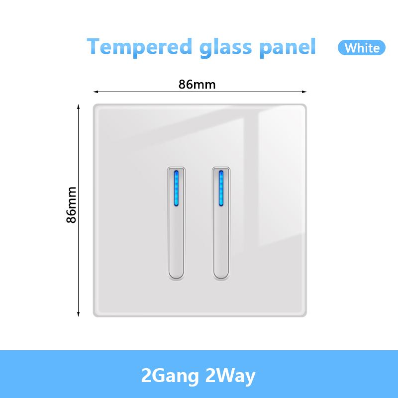 White LED Indicator Light Switch Panel Glass Piano Key Self-reset Wall Switch socket,UK FR EU Universal USB Electrical Outlet