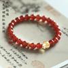 Natural Red Agate and Citrine Bracelet for Women, Attracts Wealth and Fortune, New Chinese Style Gift