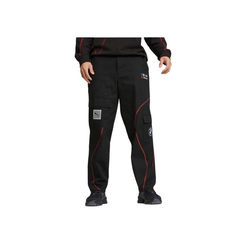 Puma X BMW MMS Garage Crew Pants With Stripe Logo Design Unisex Bottoms Black 621028-01
